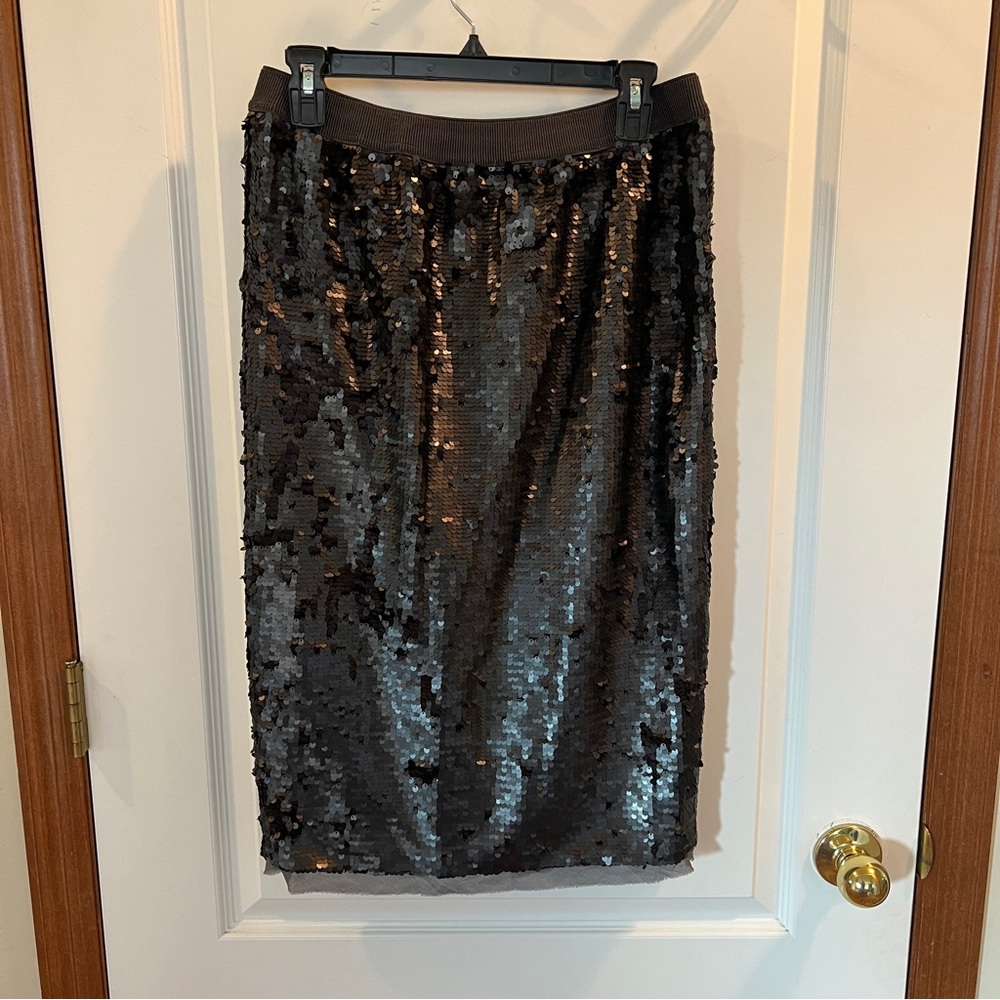 Who What Wear Like NEW Ladies Small Dark Gray/Black Sequin Pencil Skirt